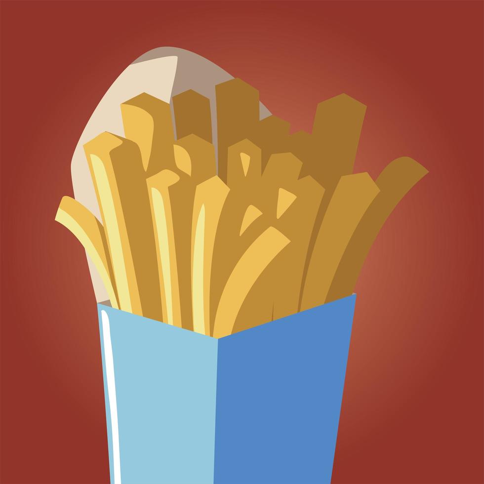 fast food french fries snack icon isolated image vector