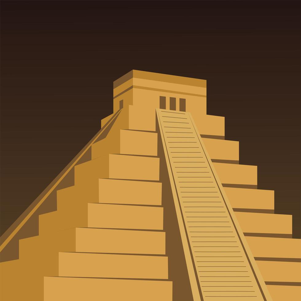 mexican pyramid ancient civilization aztec vector