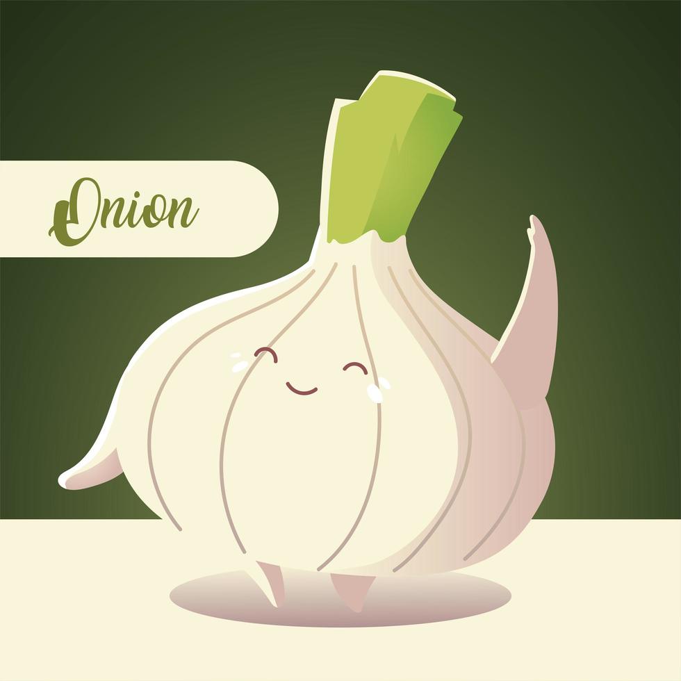 vegetable kawaii cartoon cute onion vector