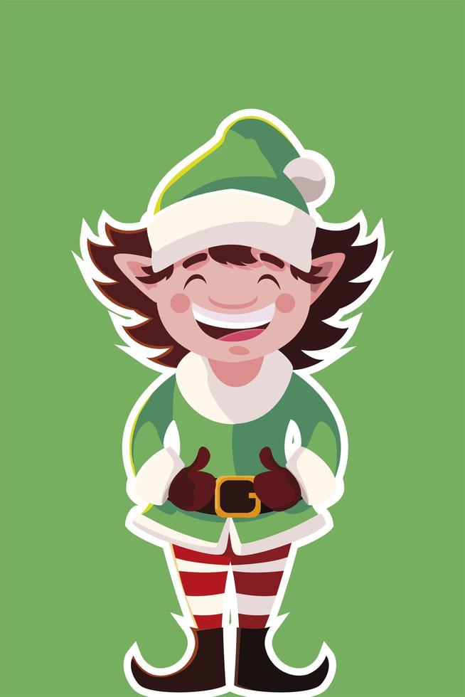 feliz navidad elfo vector diseño