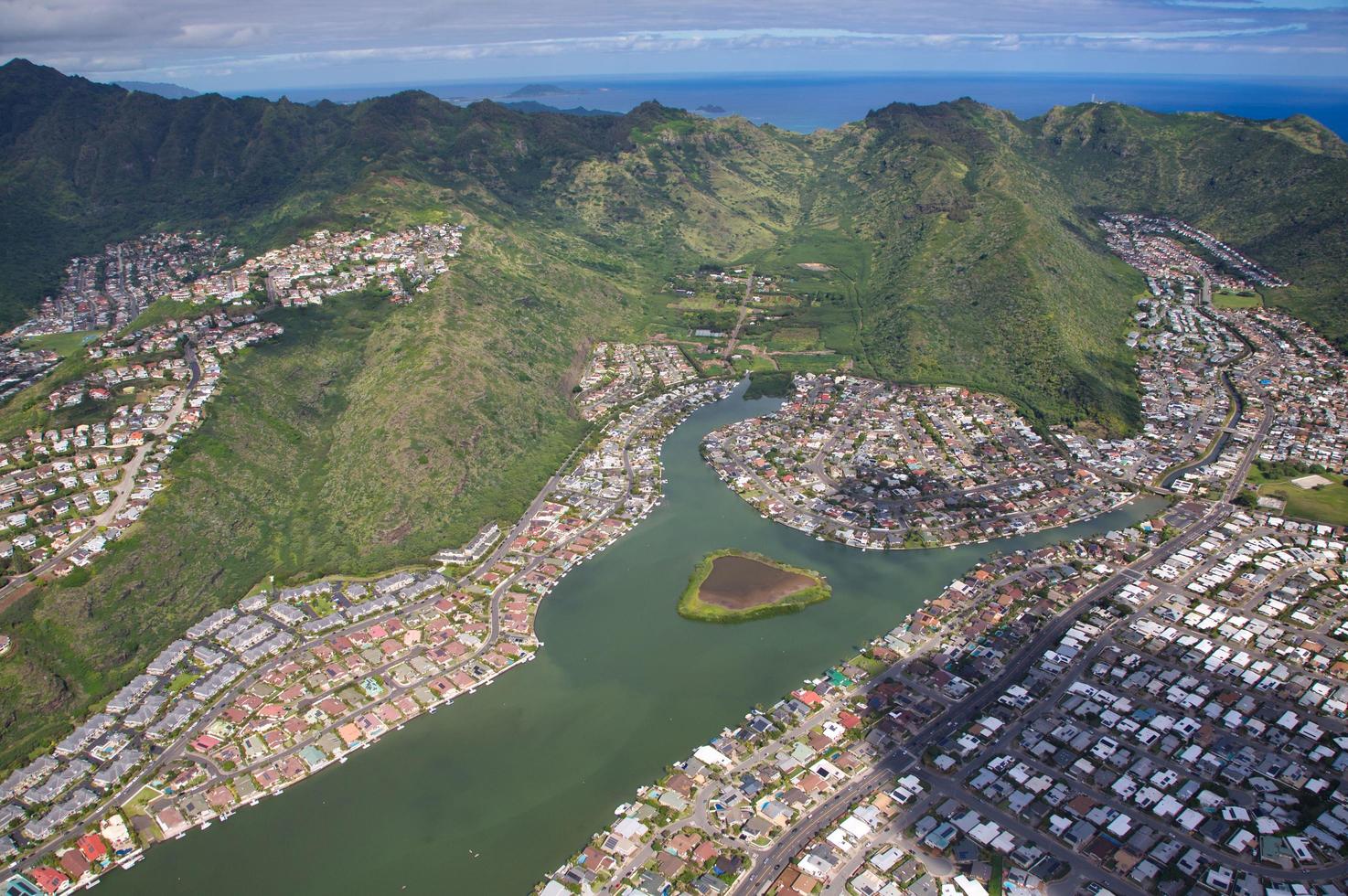 toma aérea de oahu hawaii foto