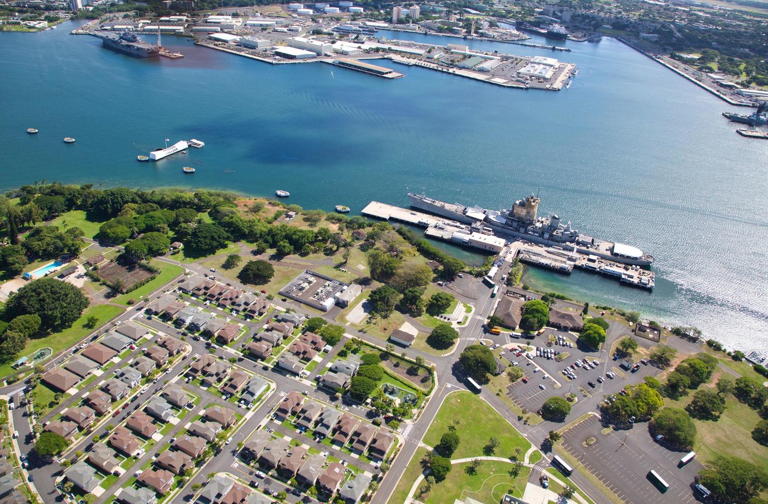 Aerial view of Pearl Harbor photo