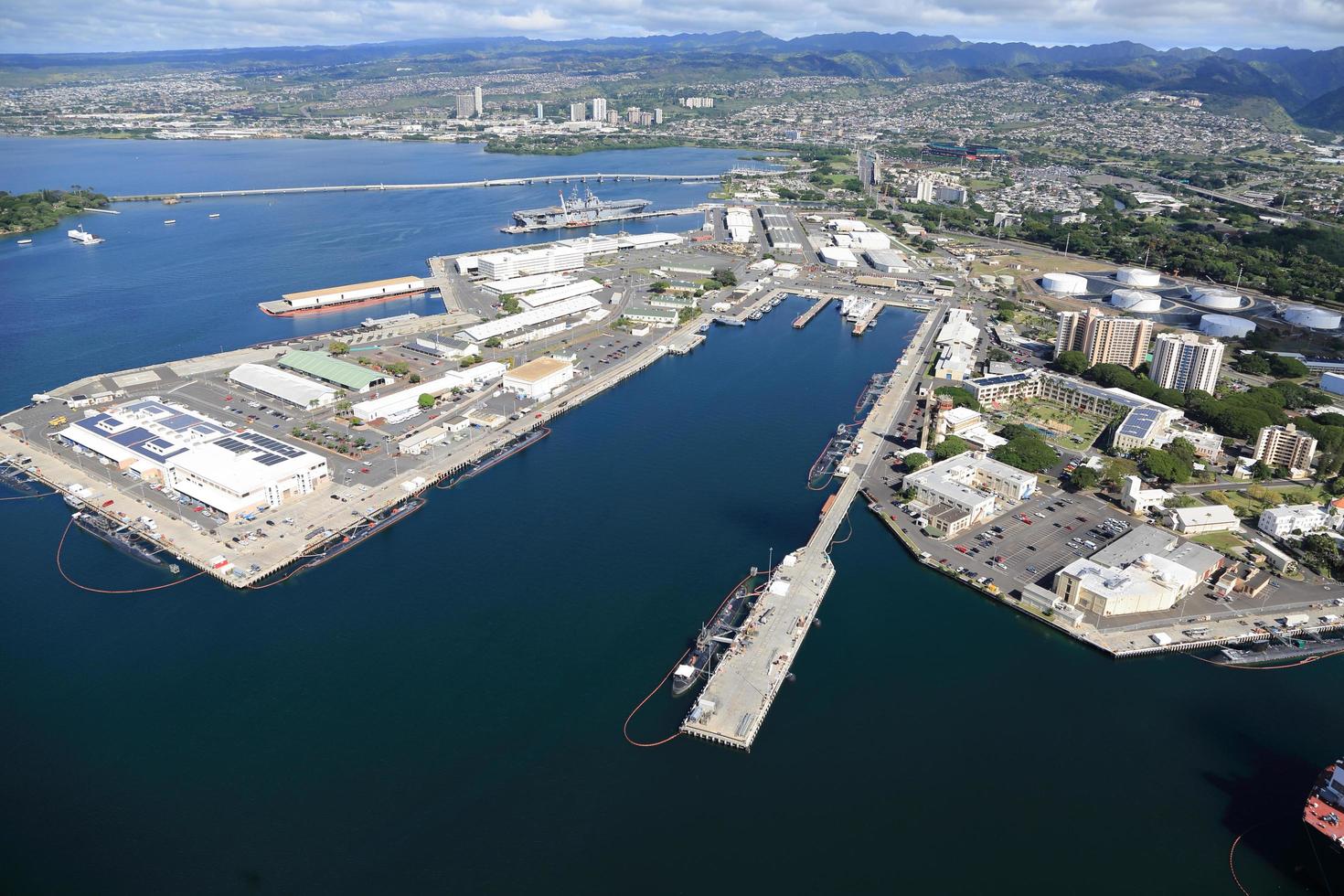 Aerial view of Pearl Harbor photo