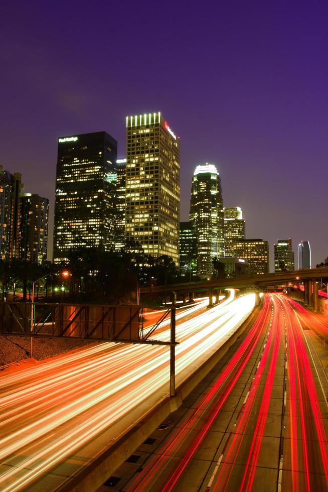 Downtown Los Angeles at dusk photo