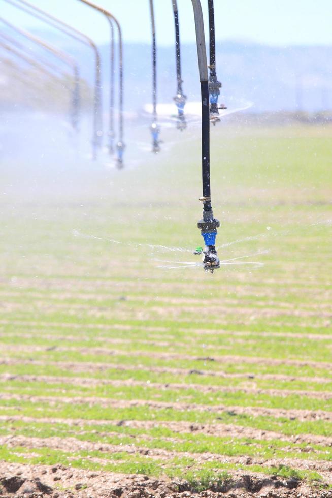 Watering nozzles and mountains in the suburbs of Los Angeles, USA photo