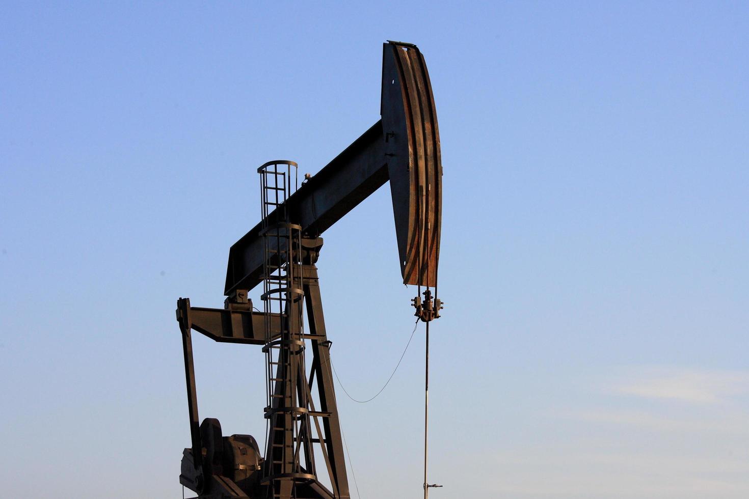 Oil rigs lined up in Los Angeles, USA photo