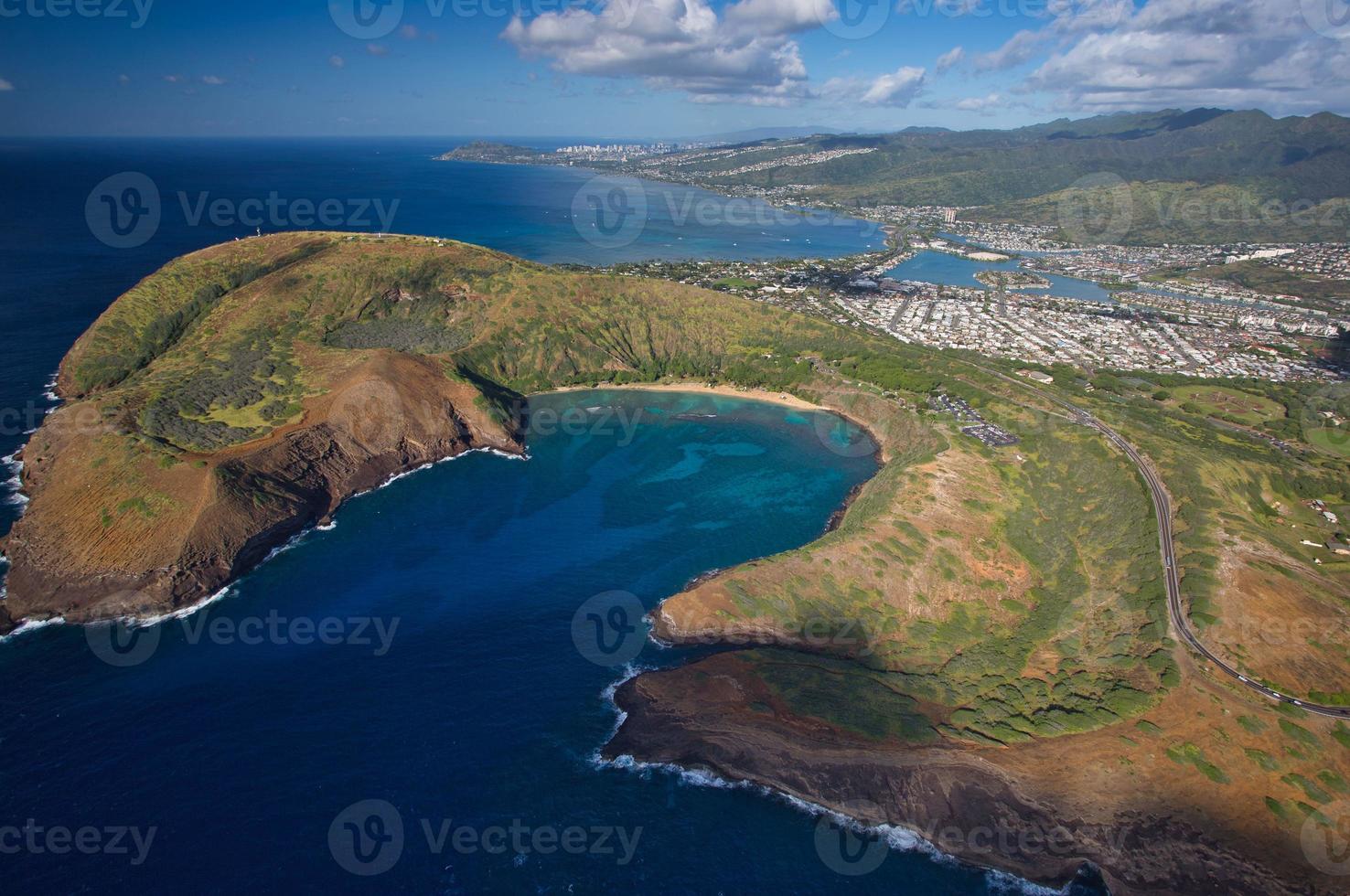 Aerial Shot of Hanauma Bay Hawaii photo