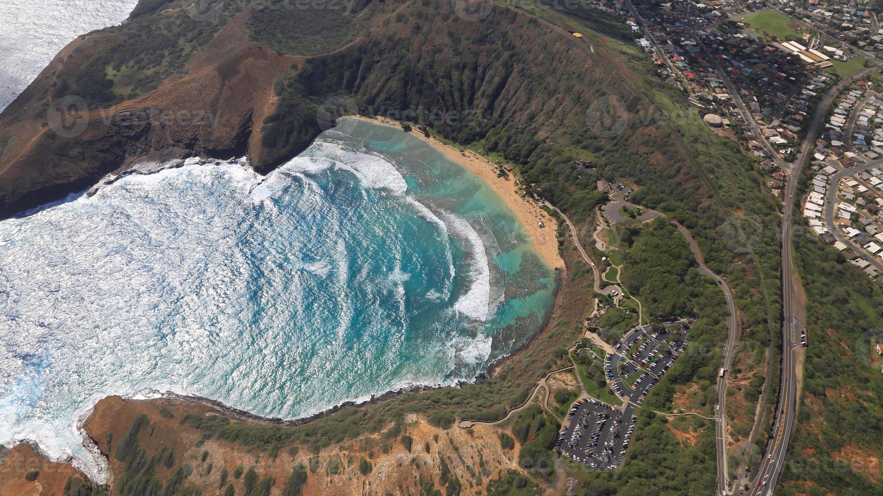 Aerial Shot of Hanauma Bay Hawaii photo