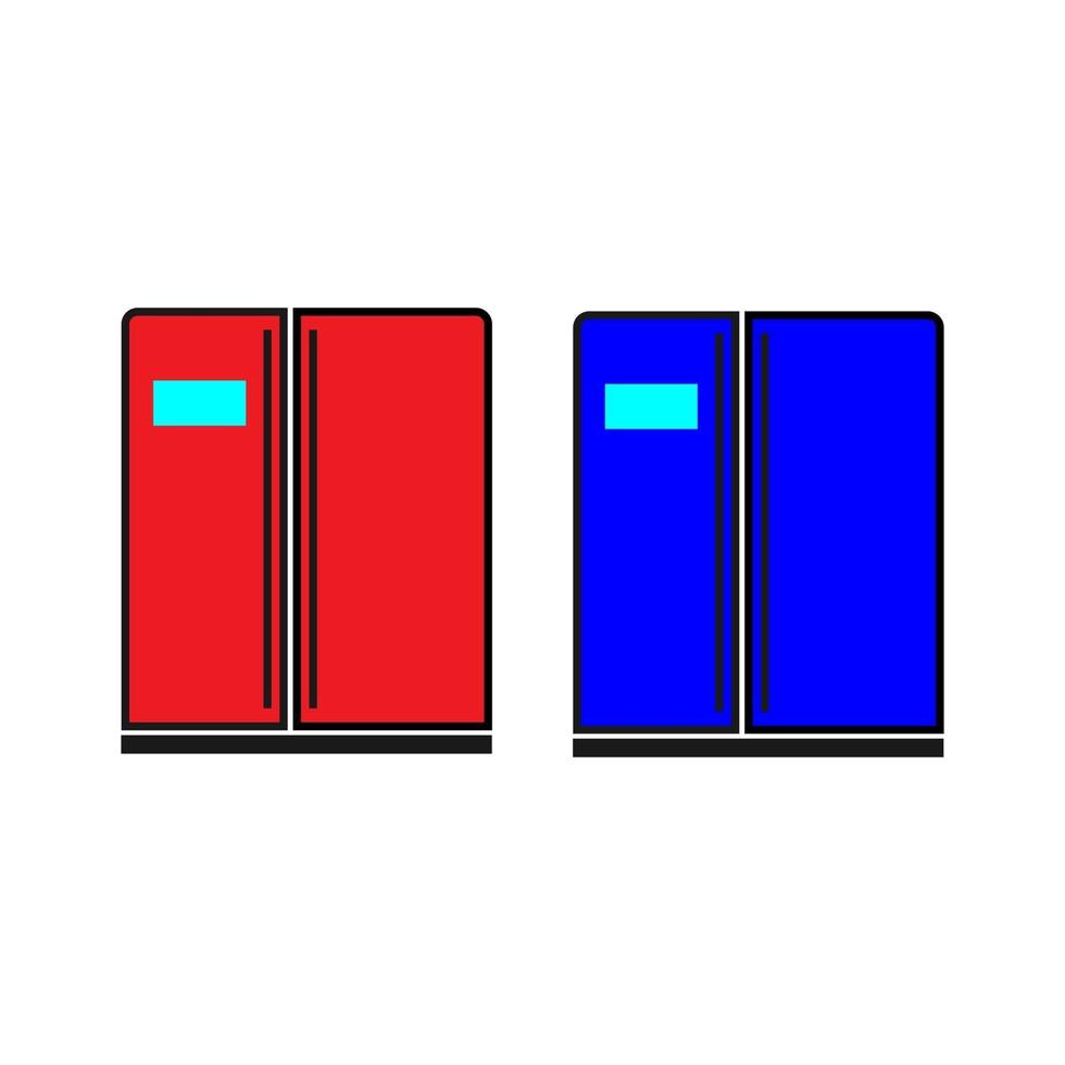 Two Traditional top freezers refrigerator or fridge vector