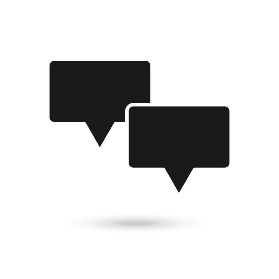 Two black speech bubbles icon vector