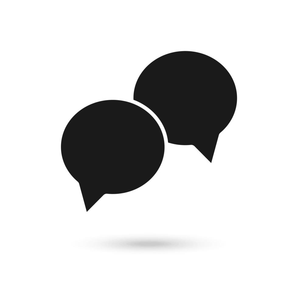 Two black speech bubbles icon vector