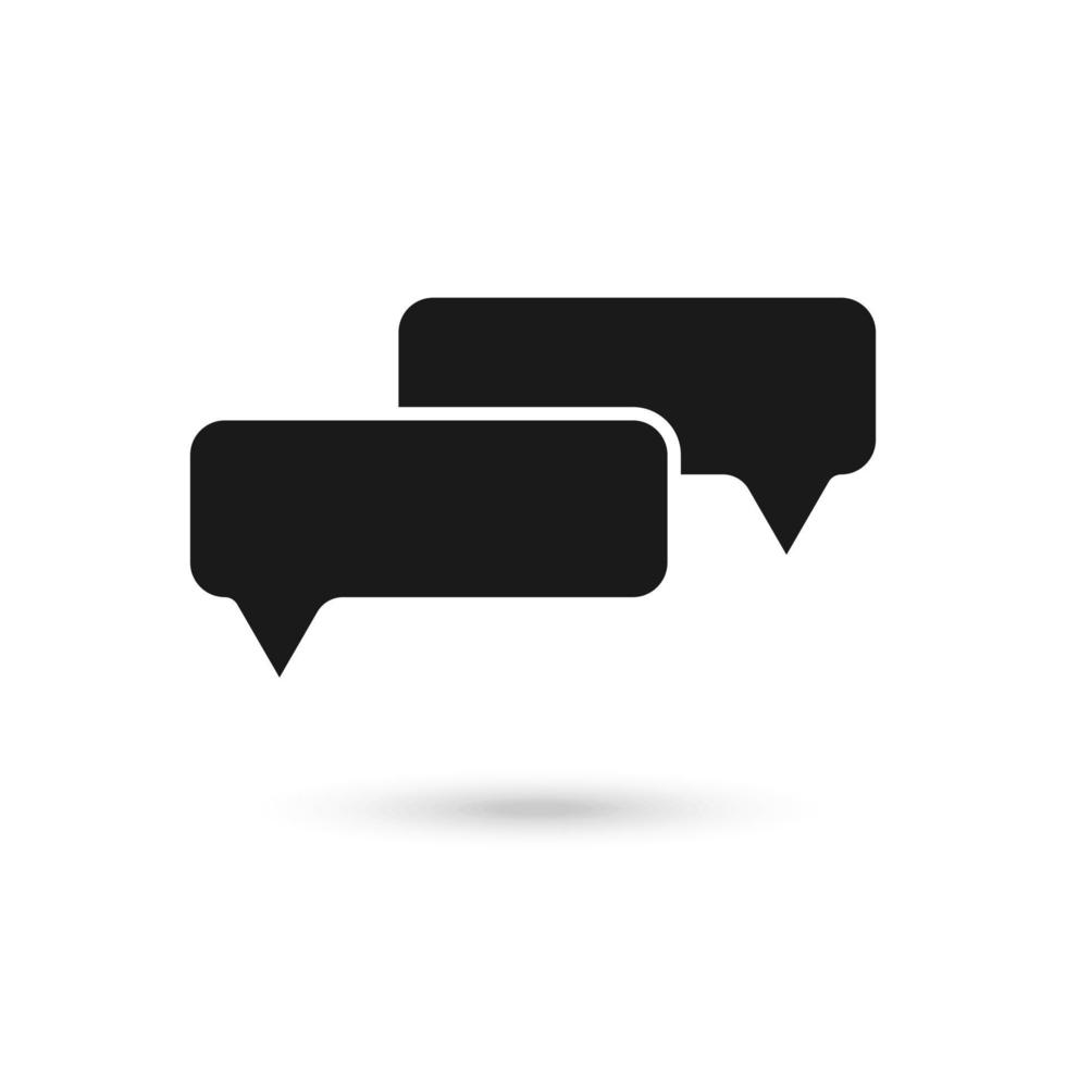 Two Black speech bubbles icon thin line vector