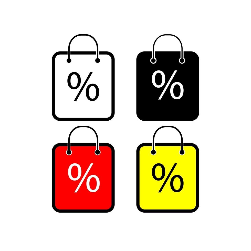 Set of shopping bag icons, flat style vector