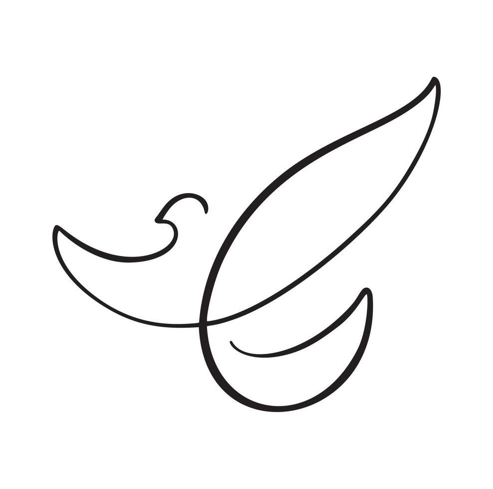 Dibujo de línea de pincel de caligrafía de pájaro paloma. logo de paloma voladora vector