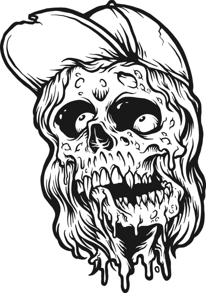 cool zombie spooky silhouette ilustraciones vector