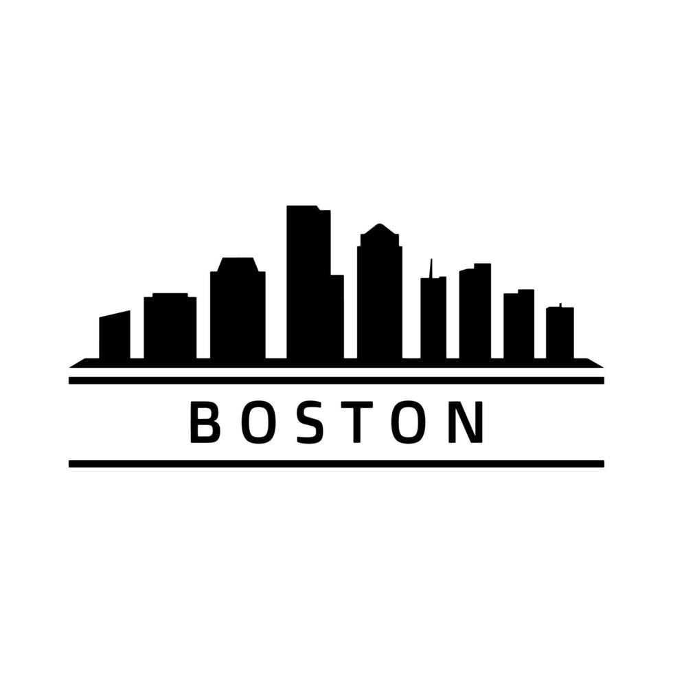 Boston Skyline Illustrated On White Background vector