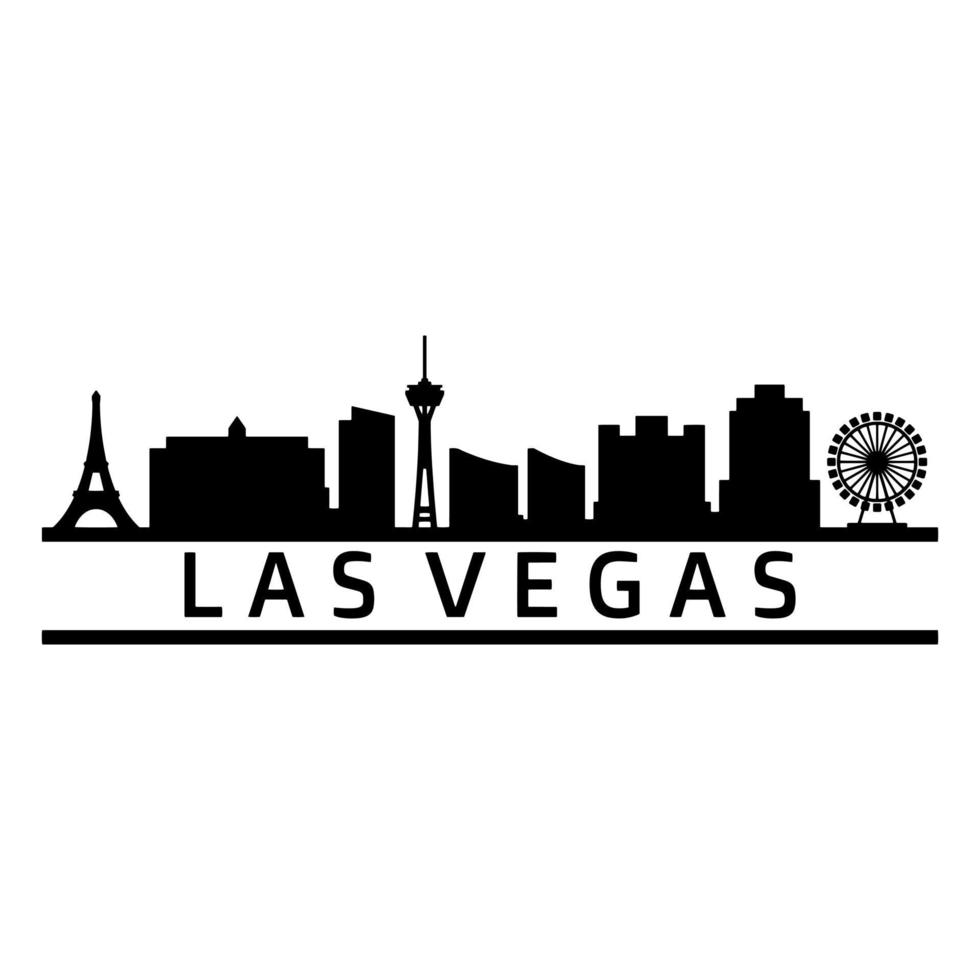 Las Vegas Skyline Illustrated On White Background vector