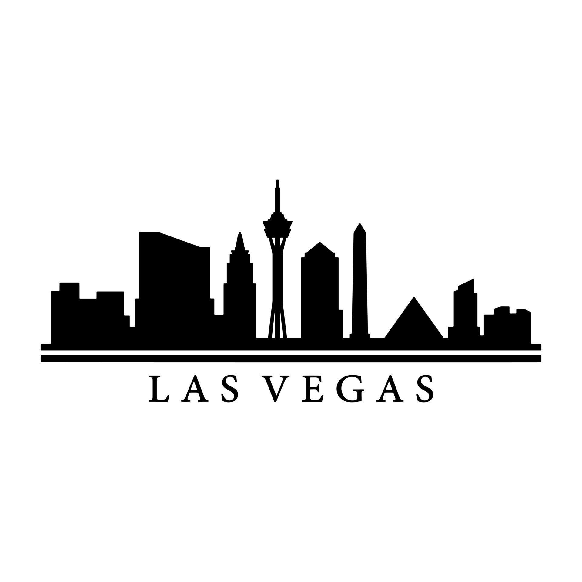 Las Vegas Skyline Illustrated On White Background 3371132 Vector Art at ...