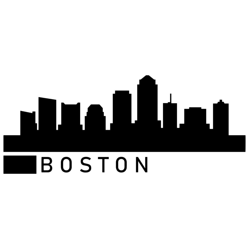 Boston horizonte ilustrado sobre fondo blanco. vector