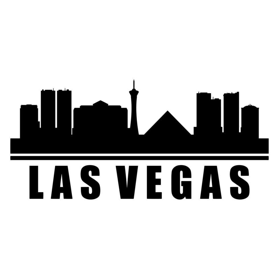 Las Vegas Skyline Illustrated On White Background 3371143 Vector Art at ...