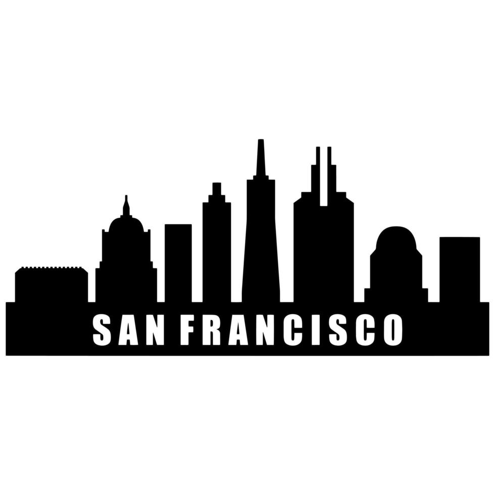 San Francisco Skyline Illustrated On White Background vector