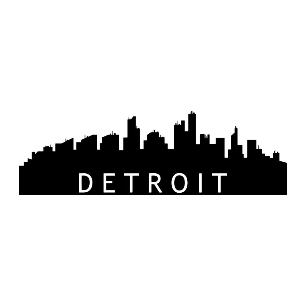 Detroit Skyline Illustrated On White Background vector