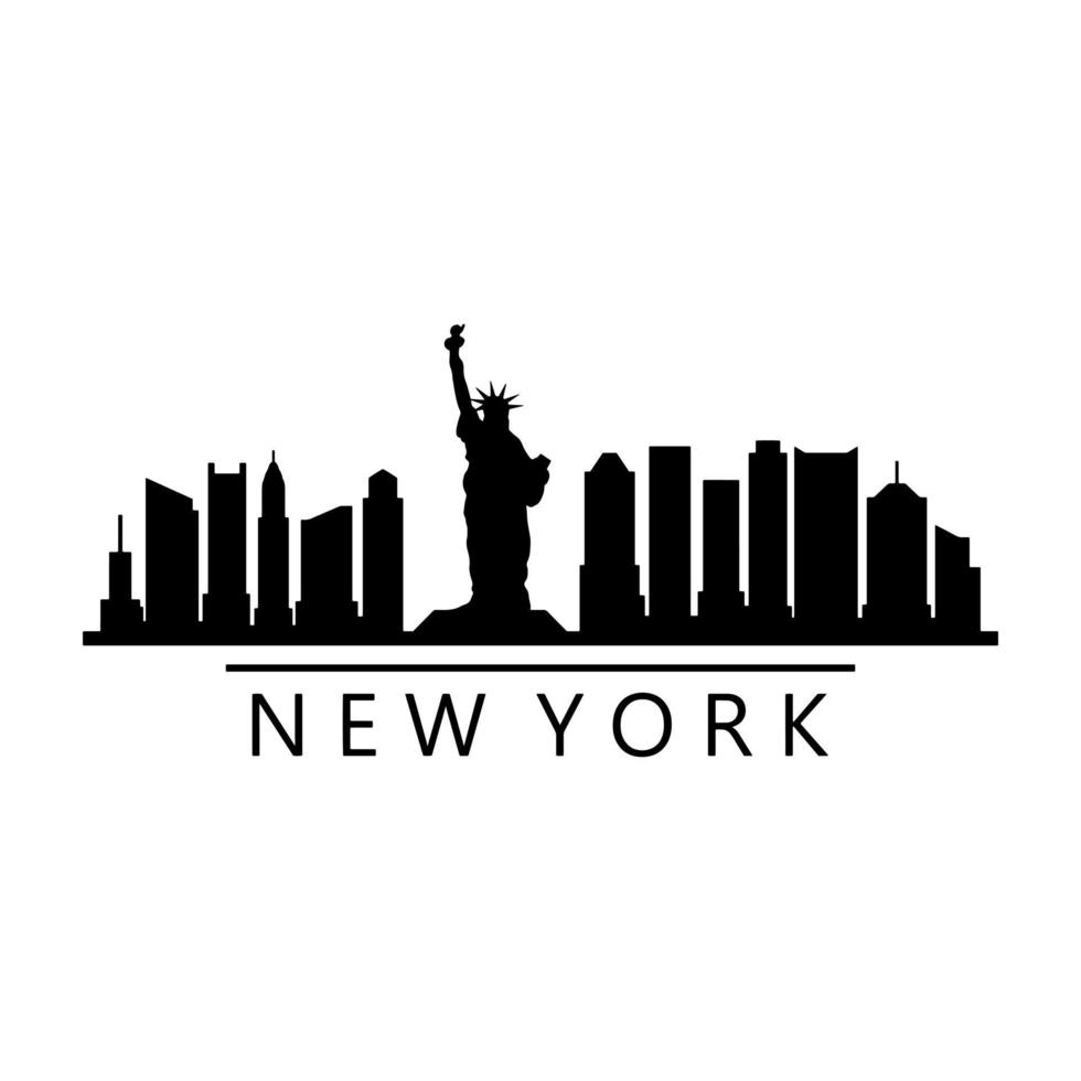 horizonte de nueva york ilustrado sobre fondo blanco vector