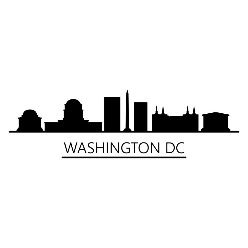 Washington Skyline Illustrated On White Background vector
