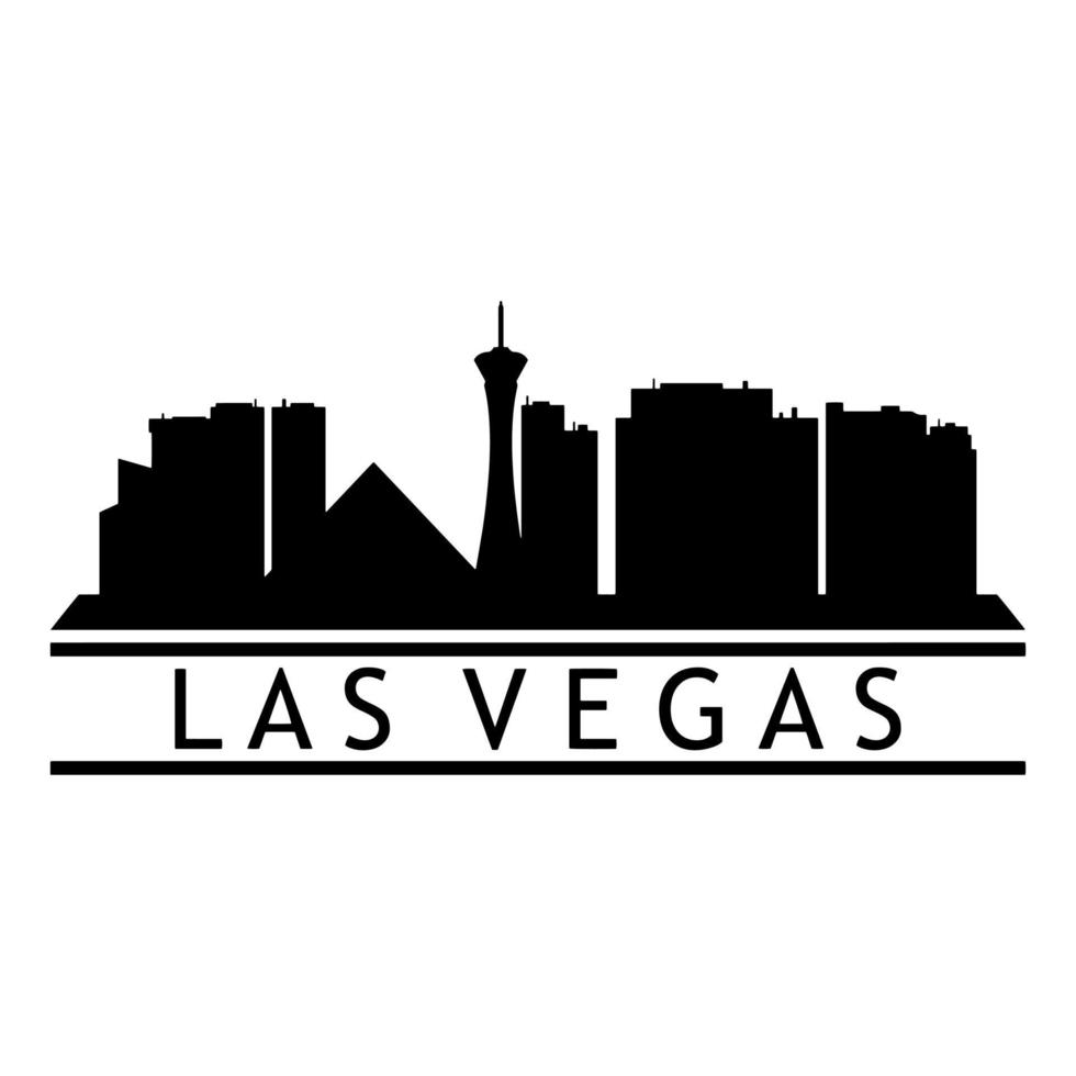 Las Vegas Skyline Illustrated On White Background vector