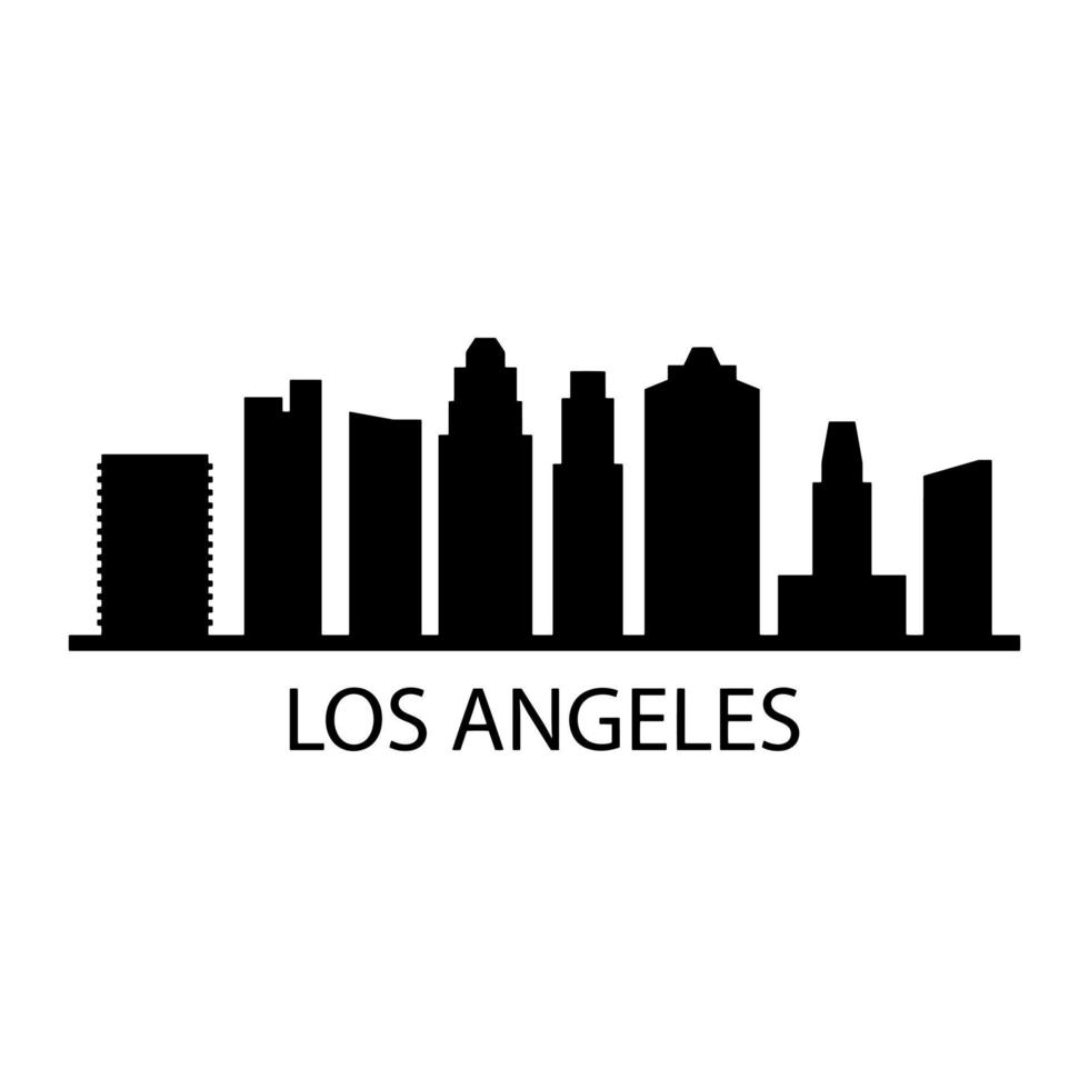 Los angeles skyline ilustrado sobre fondo blanco. vector