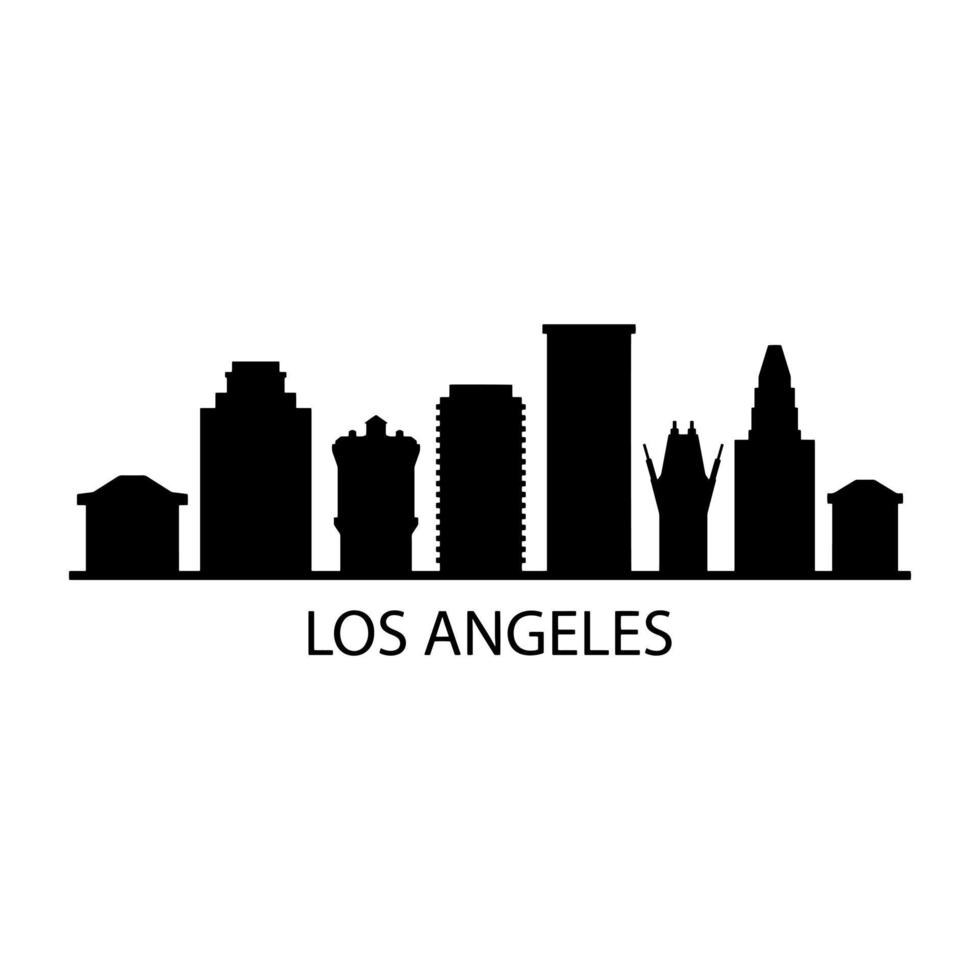 Los Angeles Skyline Illustrated On White Background vector