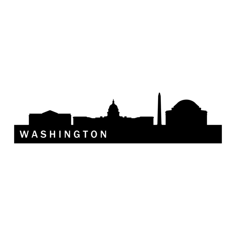 Washington Skyline Illustrated On White Background vector