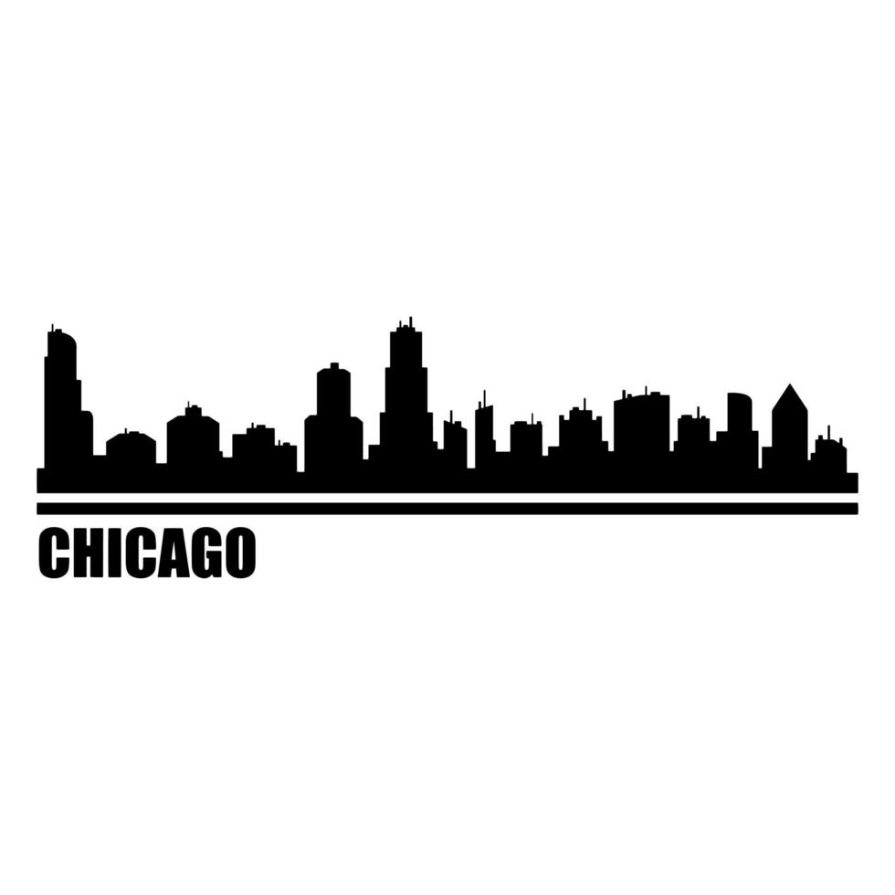 horizonte de chicago ilustrado sobre fondo blanco vector