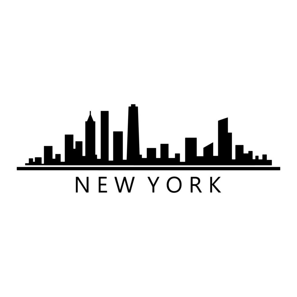 New York Skyline Illustrated On White Background vector