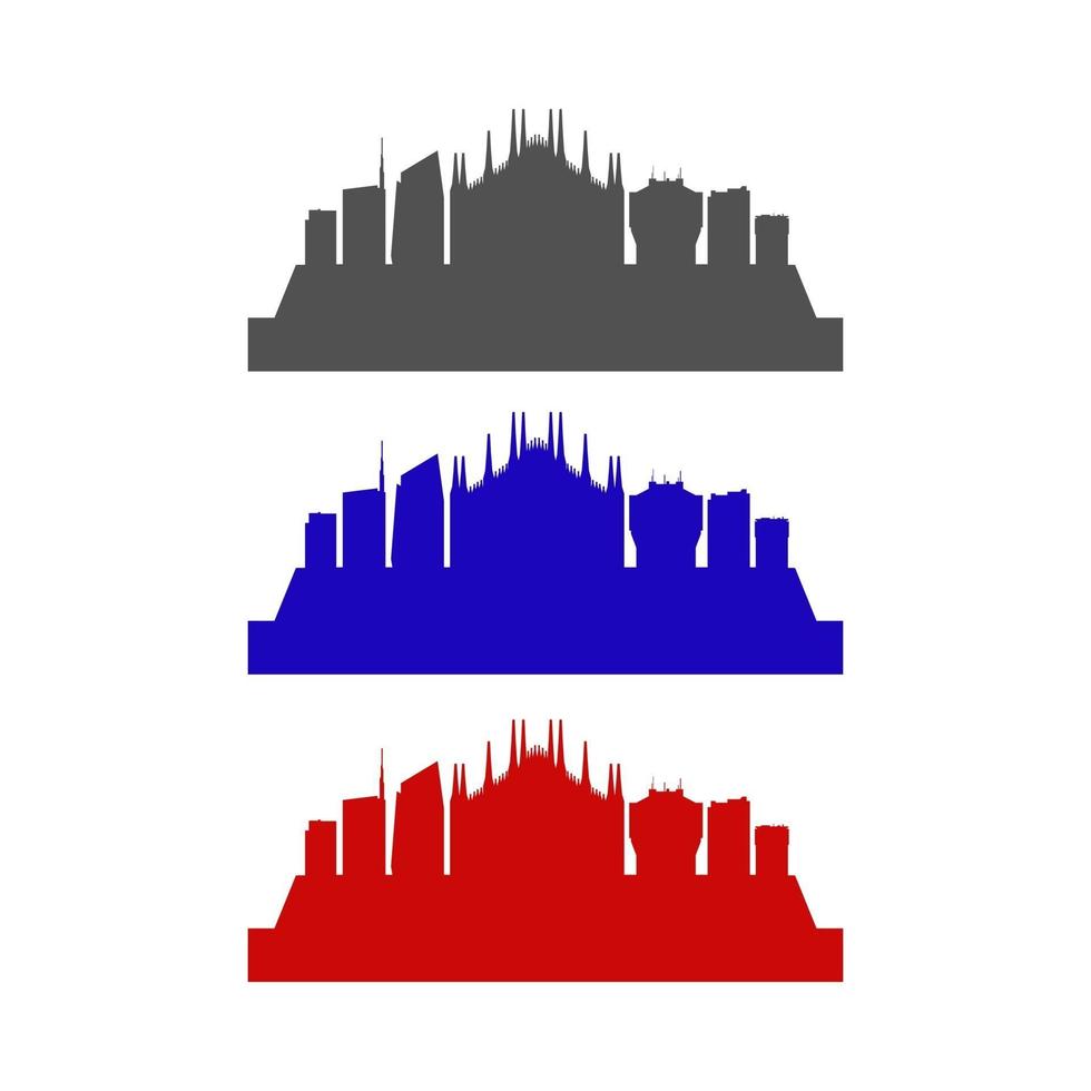 Milan Skyline Illustrated On White Background vector