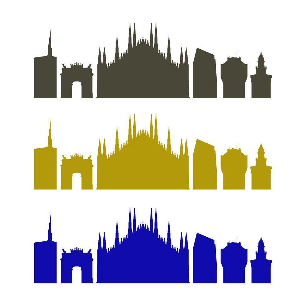 Milan Skyline Illustrated On White Background vector