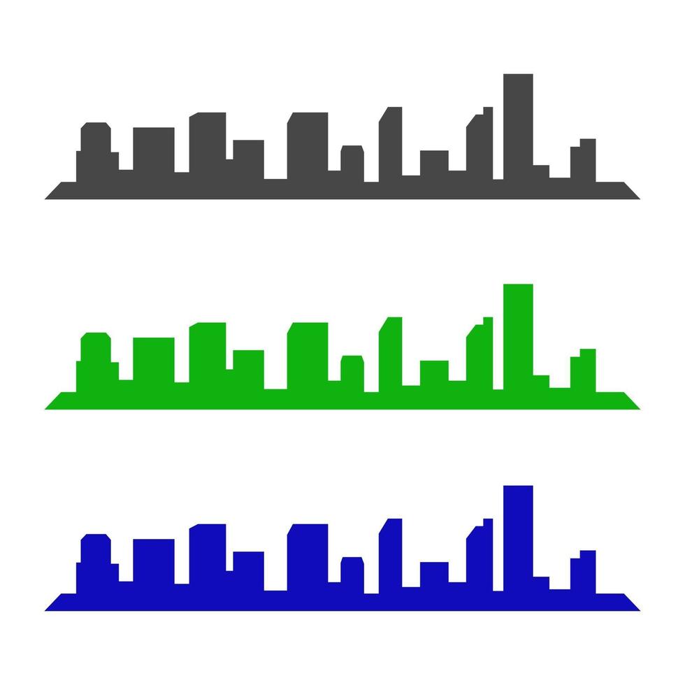 Illustrated City Skyline On White Background vector
