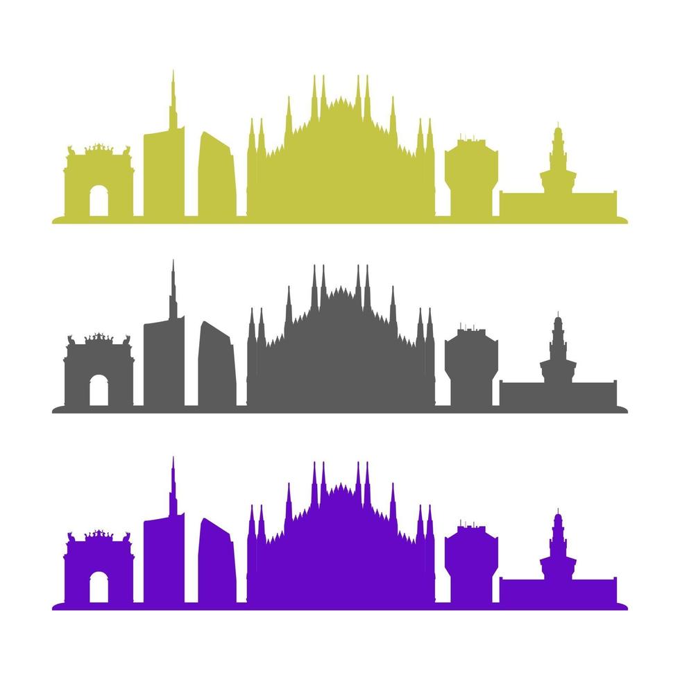 Milan Skyline Illustrated On White Background vector