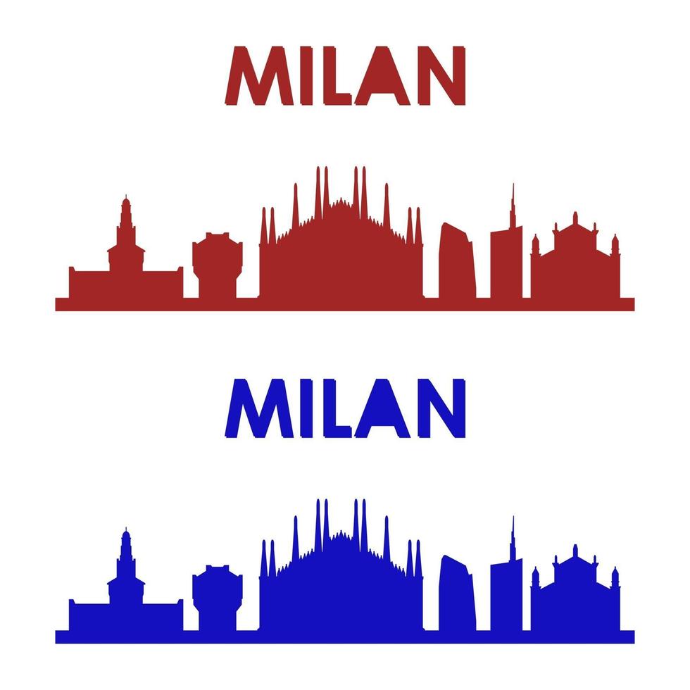 Milan Skyline Illustrated On White Background vector