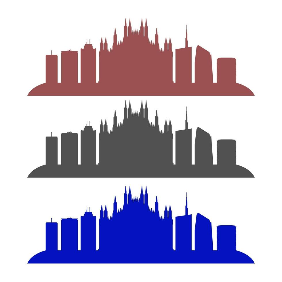 Milan Skyline Illustrated On White Background vector