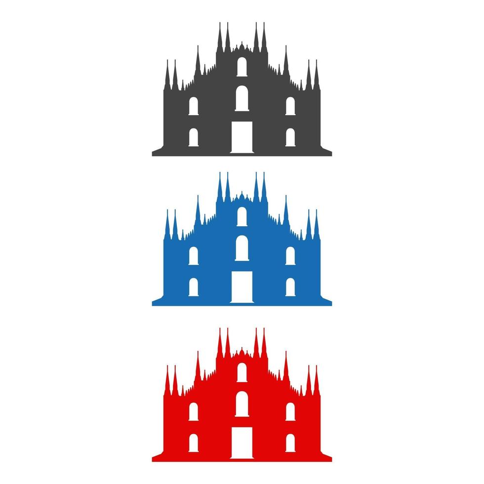 Catedral de Milán ilustrada sobre fondo blanco. vector