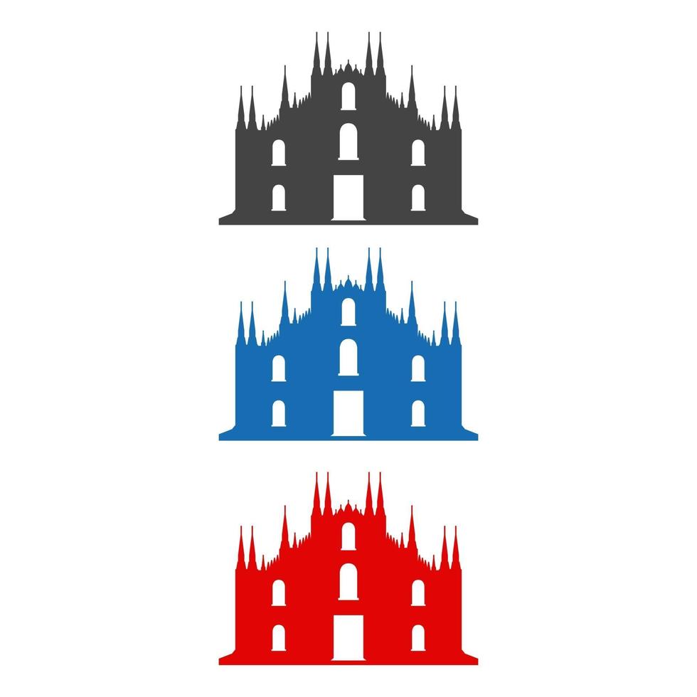 Milan Cathedral Illustrated On White Background vector