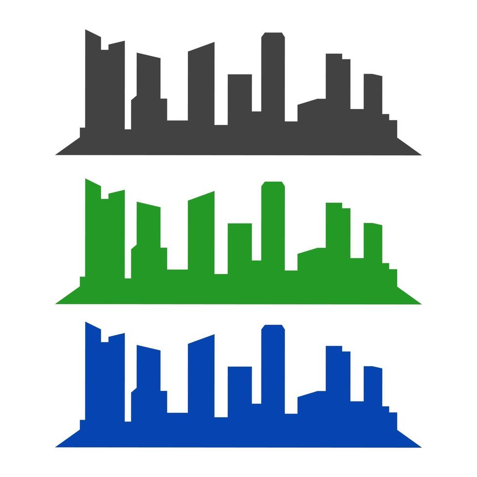 Illustrated City Skyline On White Background vector