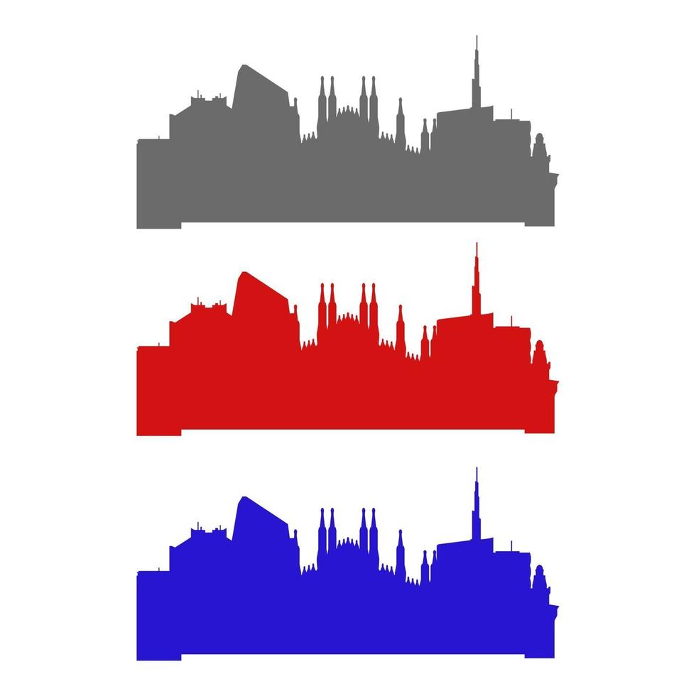 Milan Skyline Illustrated On White Background vector