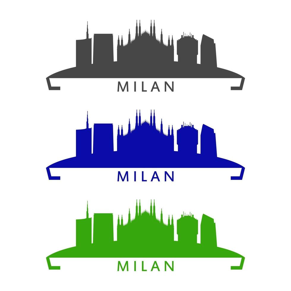 Milan Skyline Illustrated On White Background vector