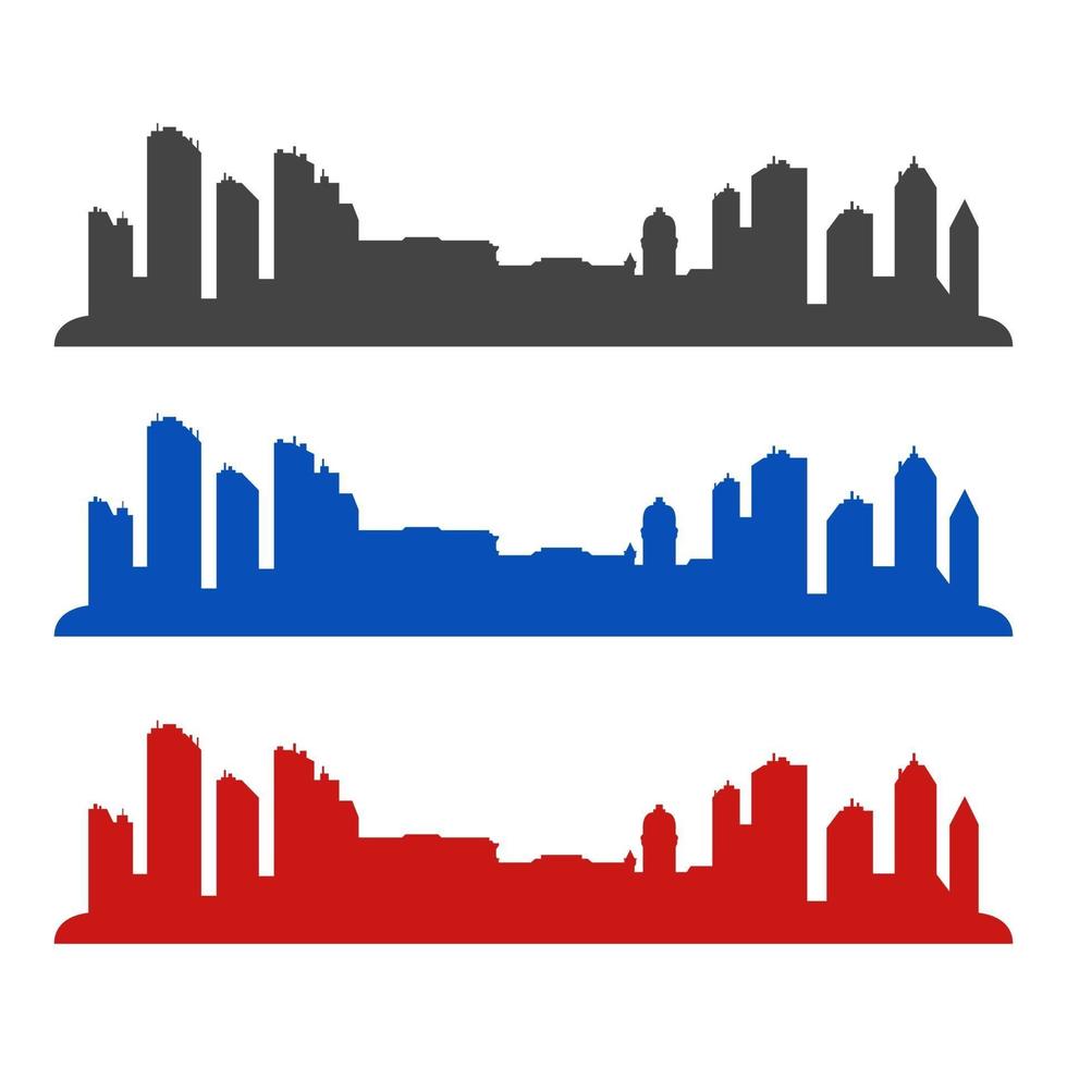 Illustrated City Skyline On White Background vector