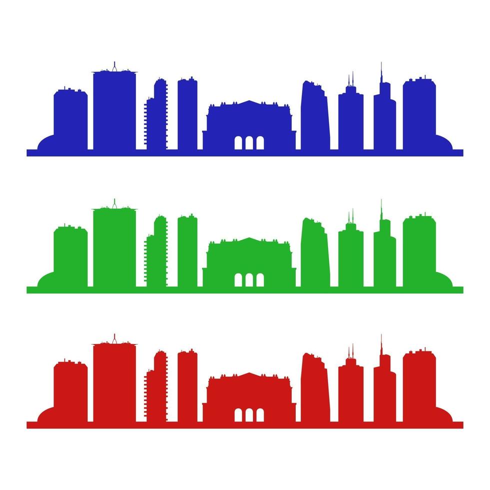 Milan Skyline Illustrated On White Background vector