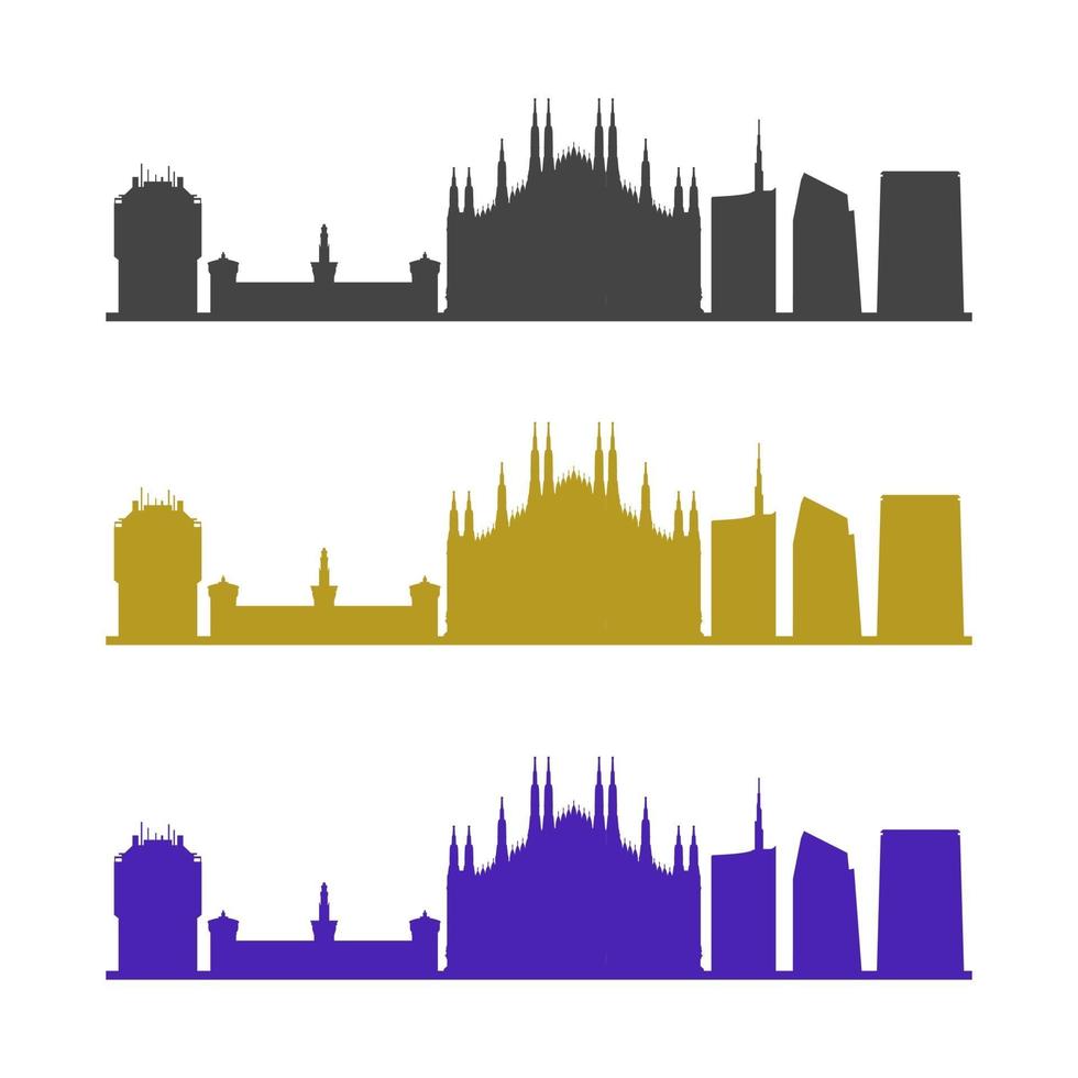 Milan Skyline Illustrated On White Background vector