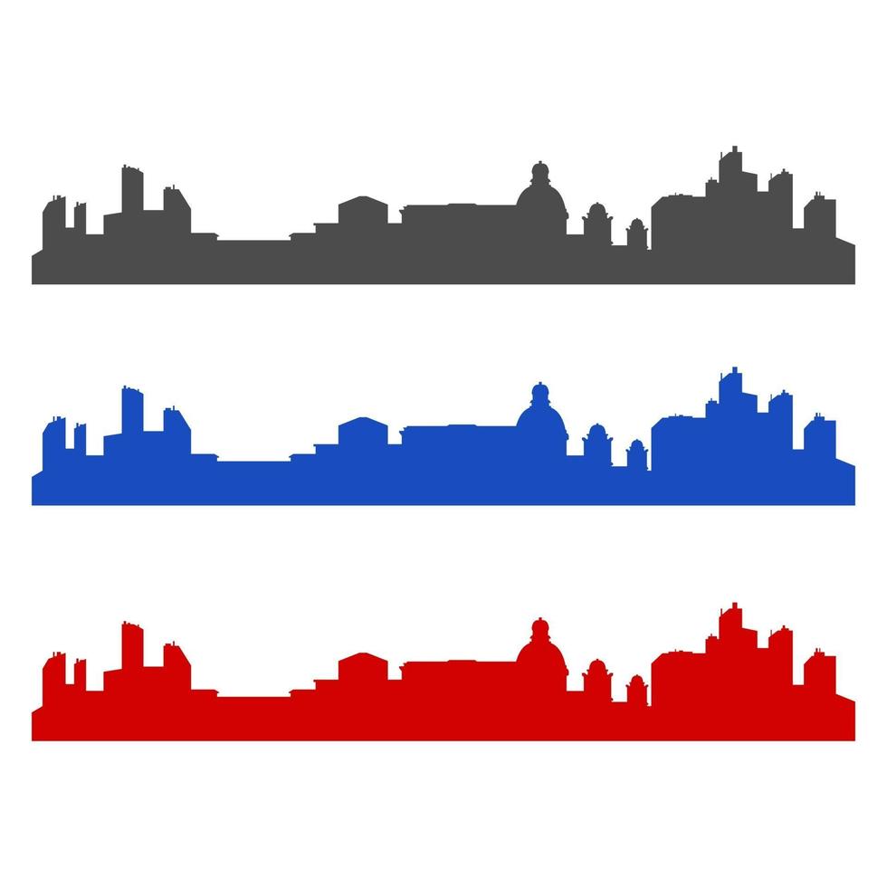 Illustrated City Skyline On White Background vector