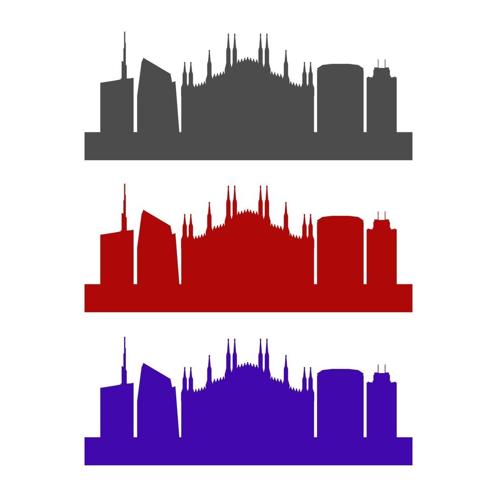 Milan Skyline Illustrated On White Background vector